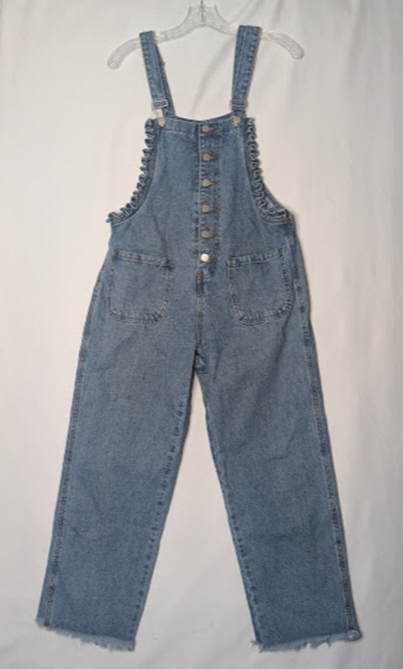LOST INK ruffled denim button up overalls XS Cottagecore kidcore phoebebuffay